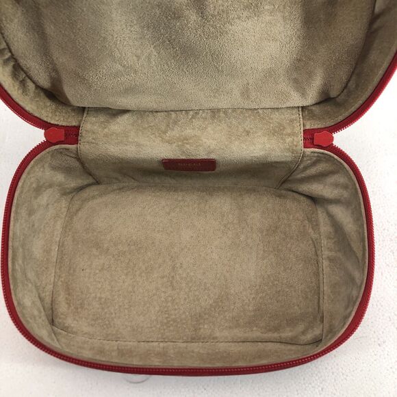 GUCCI Horsebit Vanity Bag Pouch Makeup Box Leather Red - Picture 8 of 13